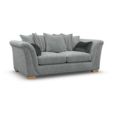 Milldale 3 Seater Pillow Back Sofa in Milo Pewter Fabric with Grey Scatters