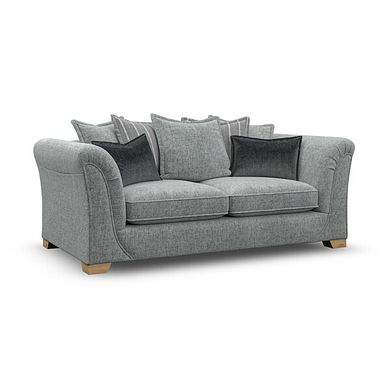 Milldale 3 Seater Pillow Back Sofa in Milo Pewter Fabric with Grey Scatters