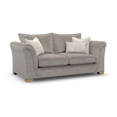 Milldale 3 Seater Sofa in Garda Acier Fabric with Linen Scatters