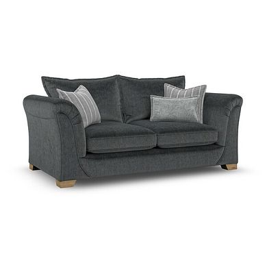 Milldale 3 Seater Sofa in Garda Carbon Fabric with Grey Scatters