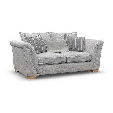 Milldale 3 Seater Sofa in Milo Silver Fabric with Grey Scatters