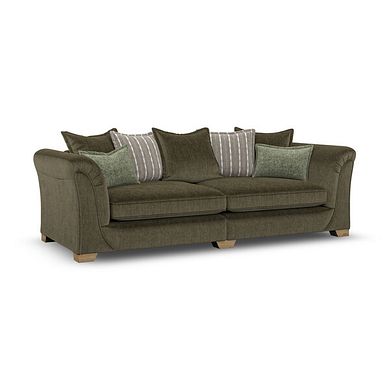 Milldale 4 Seater Pillow Back Sofa in Garda Seaweed Fabric with Earth Scatters