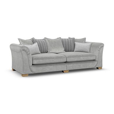 Milldale 4 Seater Pillow Back Sofa in Garda Showers Fabric with Grey Scatters