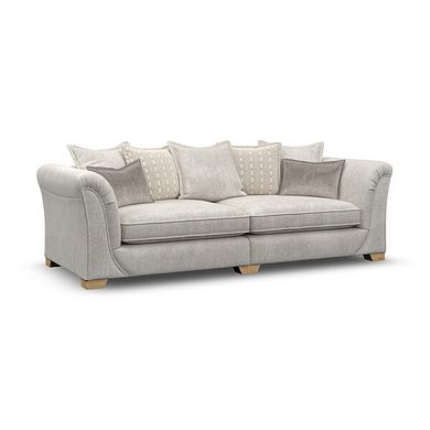 Milldale 4 Seater Pillow Back Sofa in  Milo Ivory Fabric with Linen Scatters
