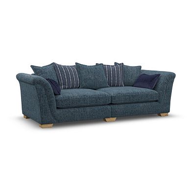 Milldale 4 Seater Pillow Back Sofa in  Milo Navy Fabric with Navy Scatters