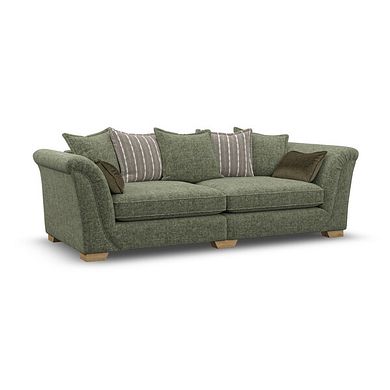 Milldale 4 Seater Pillow Back Sofa in Milo Olive Fabric with Earth Scatters