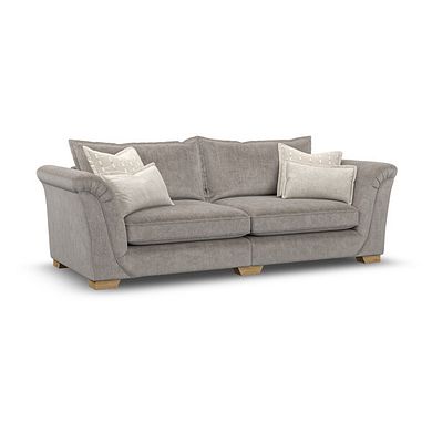 Milldale 4 Seater Sofa in Garda Acier Fabric with Linen Scatters