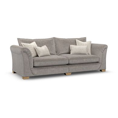 Milldale 4 Seater Sofa in Garda Acier Fabric with Linen Scatters