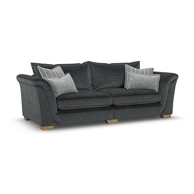 Milldale 4 Seater Sofa in Garda Carbon Fabric with Grey Scatters