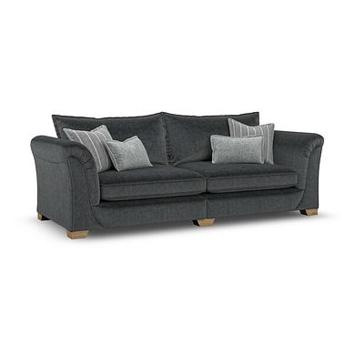 Milldale 4 Seater Sofa in Garda Carbon Fabric with Grey Scatters