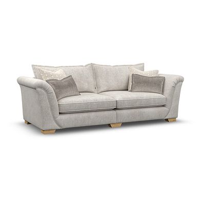 Milldale 4 Seater Sofa in  Milo Ivory Fabric with Linen Scatters