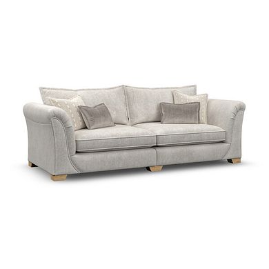 Milldale 4 Seater Sofa in  Milo Ivory Fabric with Linen Scatters