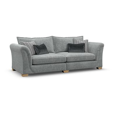 Milldale 4 Seater Sofa in Milo Pewter Fabric with Grey Scatters
