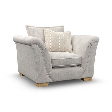 Milldale Armchair in  Milo Ivory Fabric with Linen Scatters