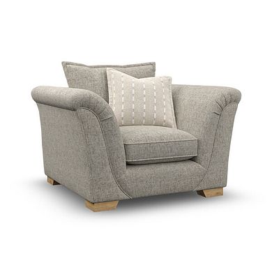 Milldale Armchair in Milo Mink Fabric with Linen Scatters