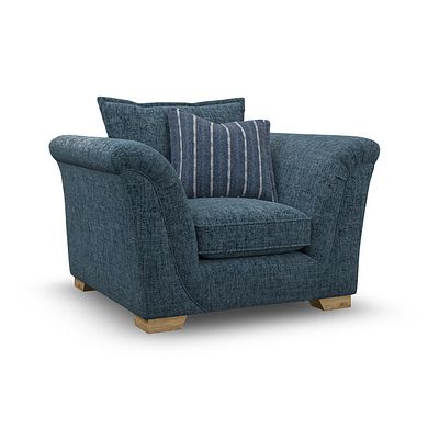 Milldale Armchair in  Milo Navy Fabric with Navy Scatters