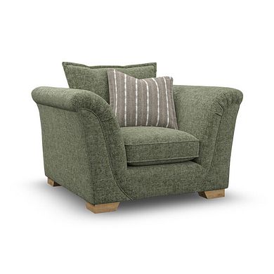 Milldale Armchair in Milo Olive Fabric with Earth Scatters