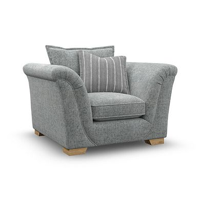 Milldale Armchair in Milo Pewter Fabric with Grey Scatters
