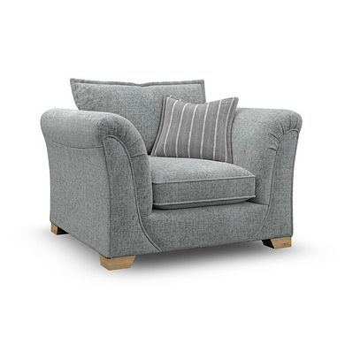 Milldale Armchair in Milo Pewter Fabric with Grey Scatters