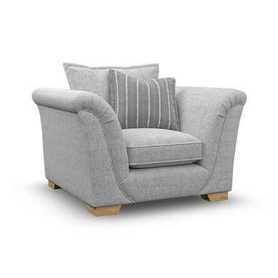 Milldale Armchair in  Milo Silver Fabric with Grey Scatters