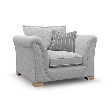 Milldale Armchair in  Milo Silver Fabric with Grey Scatters
