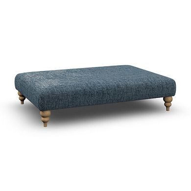 Milldale Grande Footstool in Milo Navy Fabric