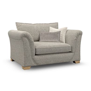 Milldale Loveseat in Milo Mink Fabric with Linen Scatters