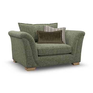 Milldale Loveseat in Milo Olive Fabric with Earth Scatters