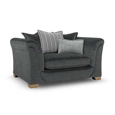 Milldale Pillow Back Loveseat in Garda Carbon Fabric with Grey Scatters