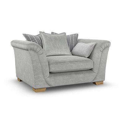 Milldale Pillow Back Loveseat in Garda Showers Fabric with Grey Scatters