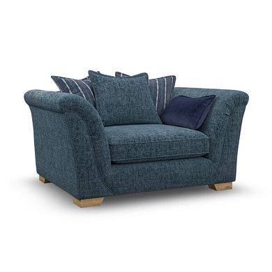 Milldale Pillow Back Loveseat in  Milo Navy Fabric with Navy Scatters