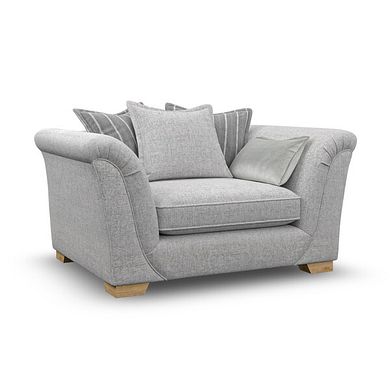Milldale Pillow Back Loveseat in Milo Silver Fabric with Grey Scatters