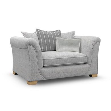 Milldale Pillow Back Loveseat in Milo Silver Fabric with Grey Scatters