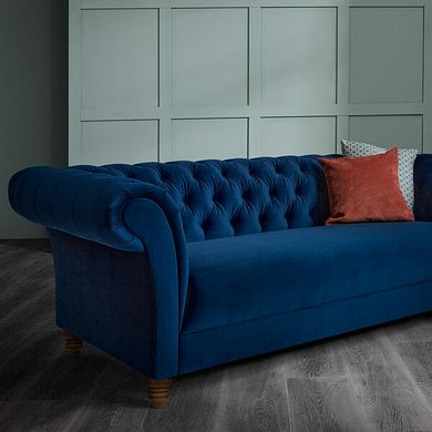 Montgomery 3 Seater Sofa in Navy Velvet