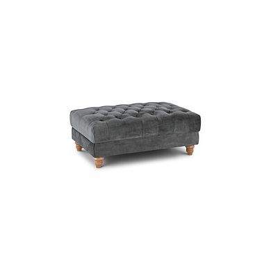 Montgomery Footstool in Steel Velvet