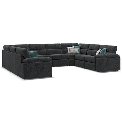 Morgan Large U-Shape Modular Corner Sofa in Cupid Charcoal fabric - Group 11