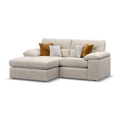 Morgan Modular 2 Seater Left Hand Compact Chaise Sofa in Cupid Beige fabric - Group 12