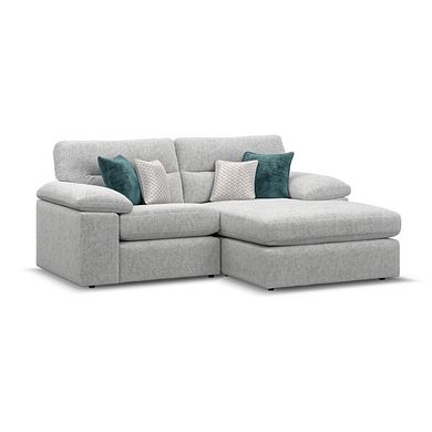 Morgan Modular 2 Seater Right Hand Compact Chaise Sofa in Cupid Silver fabric - Group 13