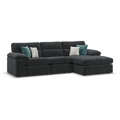 Morgan Modular 3 Seater Right Hand Chaise Sofa in Cupid Charcoal fabric - Group 15