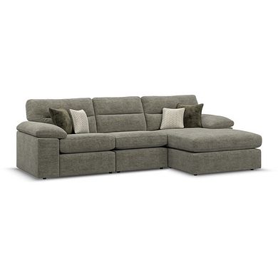 Morgan Modular 3 Seater Right Hand Chaise Sofa in Olive Green Fabric - Group 15