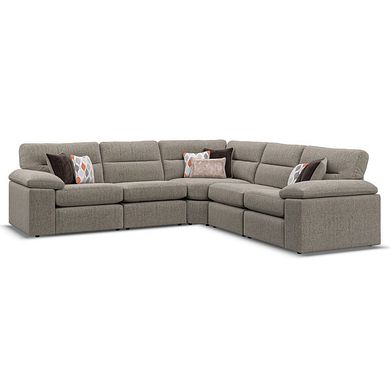 Morgan Modular Group 3 in Santos Taupe with Orange and Beige Scatters 