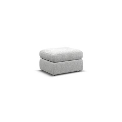 Morgan Small Fender Footstool in Cupid Silver fabric
