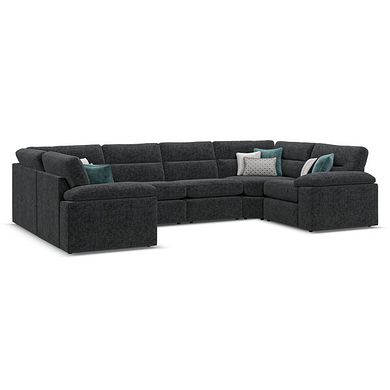 Morgan Small U-Shape Modular Corner Sofa in Cupid Charcoal fabric - Group 10