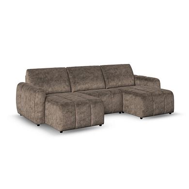 Nap Modular 3 Seater U-Shape Chaise Sofa in Dapple Chocolate Fabric  - Group 16
