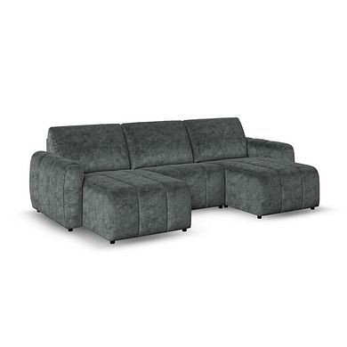 Nap Modular 3 Seater U-Shape Chaise Sofa in  Dapple Grey Fabric- Group 16