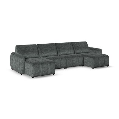 Nap Modular 4 Seater U-Shape Chaise Sofa in  Dapple Grey Fabric - Group 17