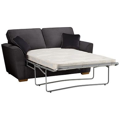 Nebraska 2 Seater Sofa Bed with Deluxe Mattress in Aero Charcoal with Grey Scatters