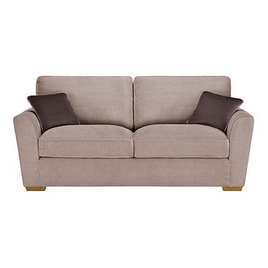 Nebraska 3 Seater High Back Sofa in Aero Fawn with Cedar Scatters