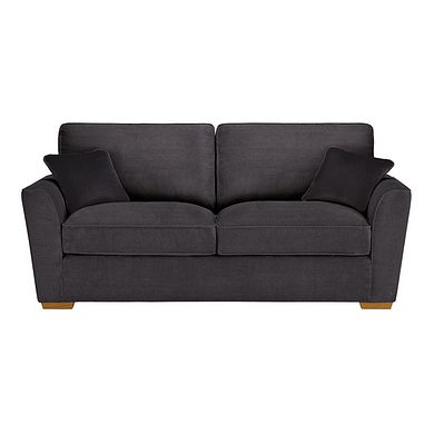 Nebraska 3 Seater High Back Sofa in Aero Charcoal with Grey Scatters