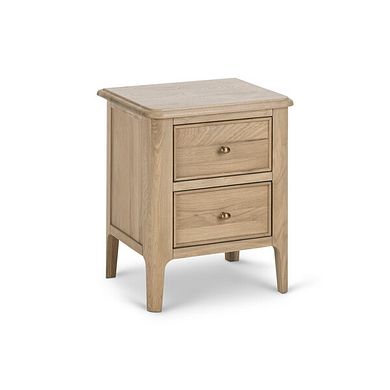 Newton Light Natural Solid Oak 2 Drawer Bedside Table